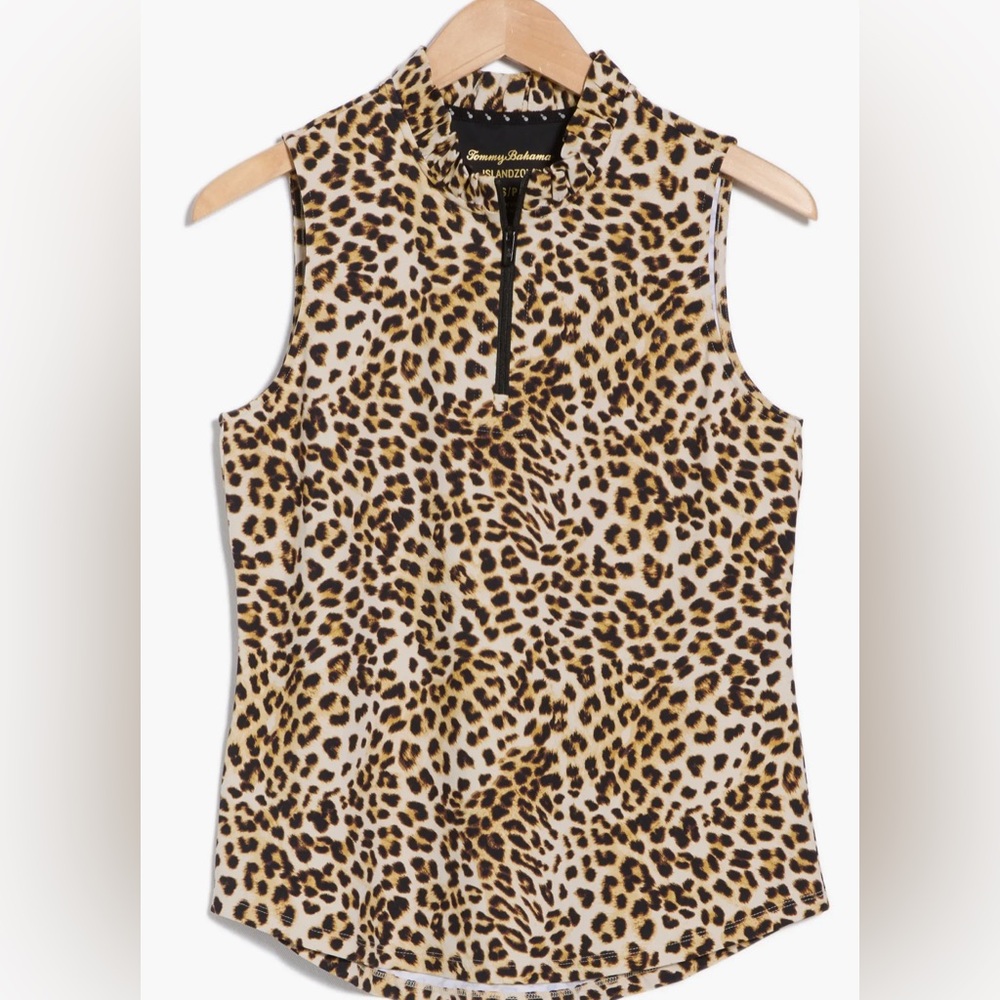 ❌SOLD❌NWT [Tommy Bahama] Aubrey Lovely Leo Sleeveless Collar Tank Women’s XS - Picture 2 of 7